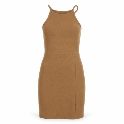 PRETTYLITTLETHING Womens Brown Polyester Bodycon Size 4 Square Neck Pullover