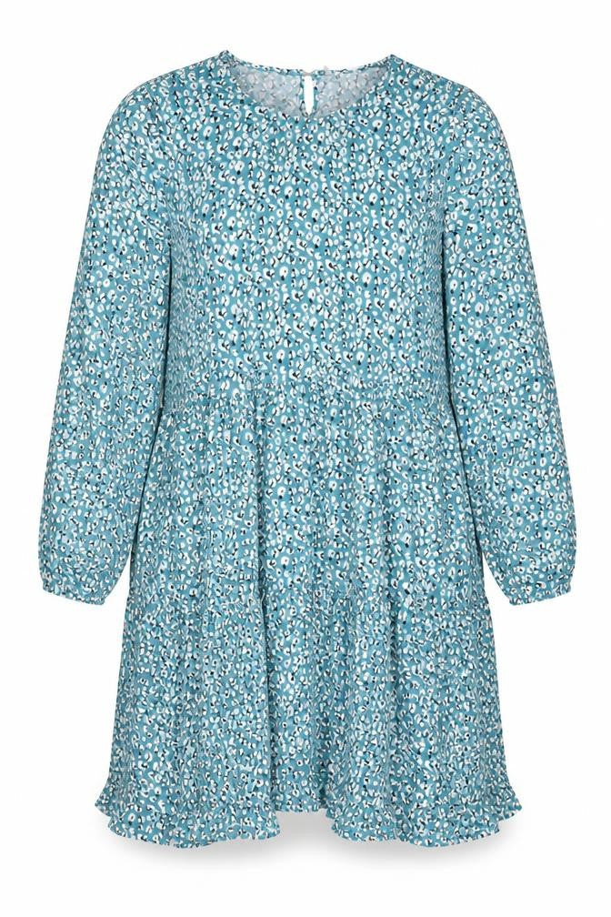 Pebble Bay Womens Blue Geometric Polyester A-Line Size 18 Crew Neck Button