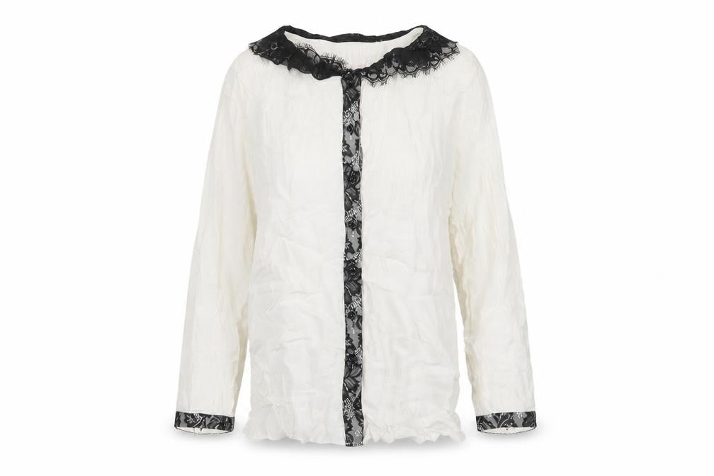 Phase Eight Womens Ivory Viscose Basic Button-Up Size 8 Collared - Lace
