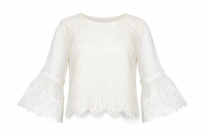 Apricot Womens Ivory Viscose Basic Blouse Size 10 Crew Neck