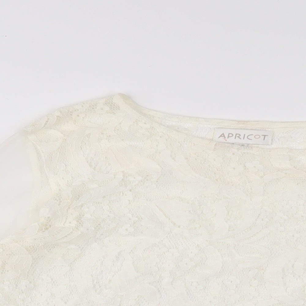 Apricot Womens Ivory Viscose Basic Blouse Size 10 Crew Neck