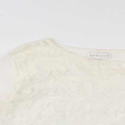 Apricot Womens Ivory Viscose Basic Blouse Size 10 Crew Neck