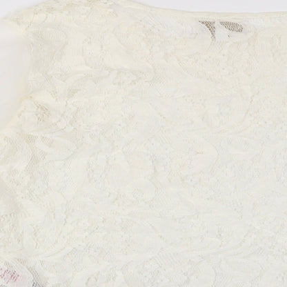 Apricot Womens Ivory Viscose Basic Blouse Size 10 Crew Neck