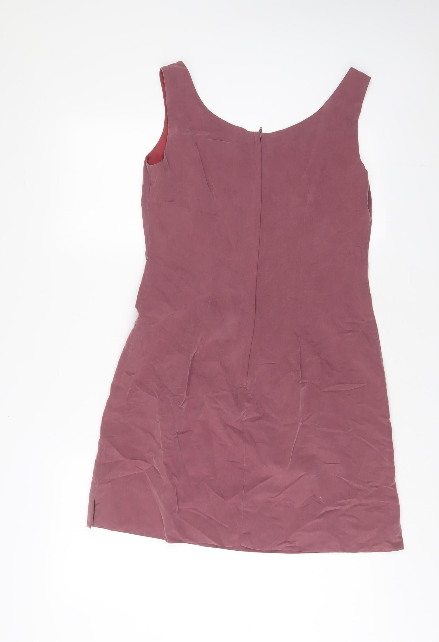 New Look Womens Purple Viscose A-Line Size 12 Scoop Neck Zip