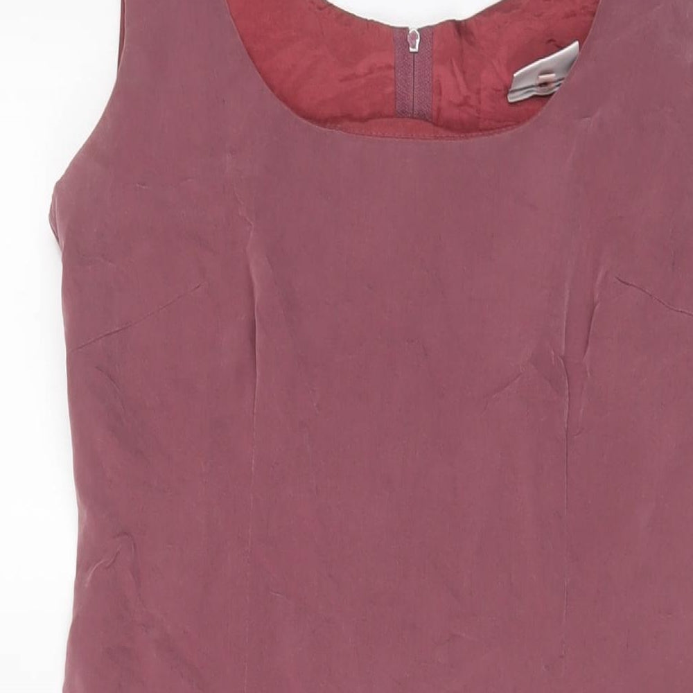 New Look Womens Purple Viscose A-Line Size 12 Scoop Neck Zip