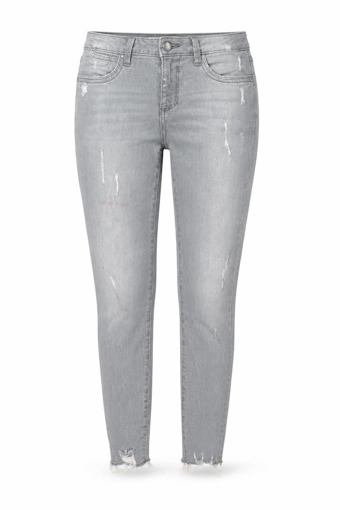 Denim & Co. Womens Grey Cotton Skinny Jeans Size 8 L27 in Regular Zip