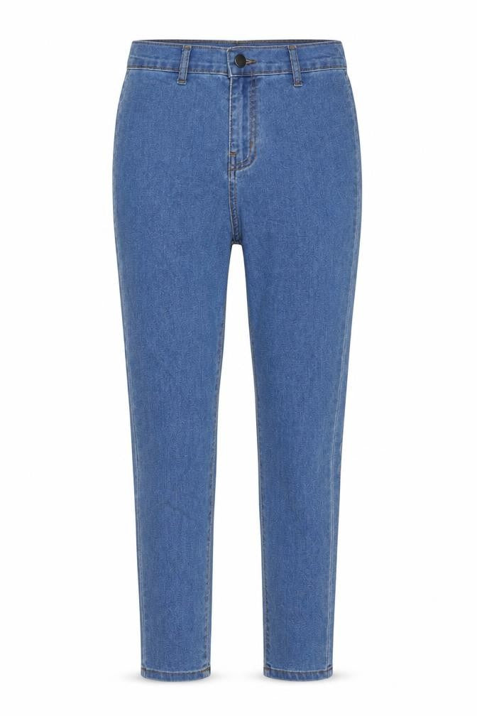 PRETTYLITTLETHING Womens Blue Cotton Straight Jeans Size 8 L28 in Regular Zip