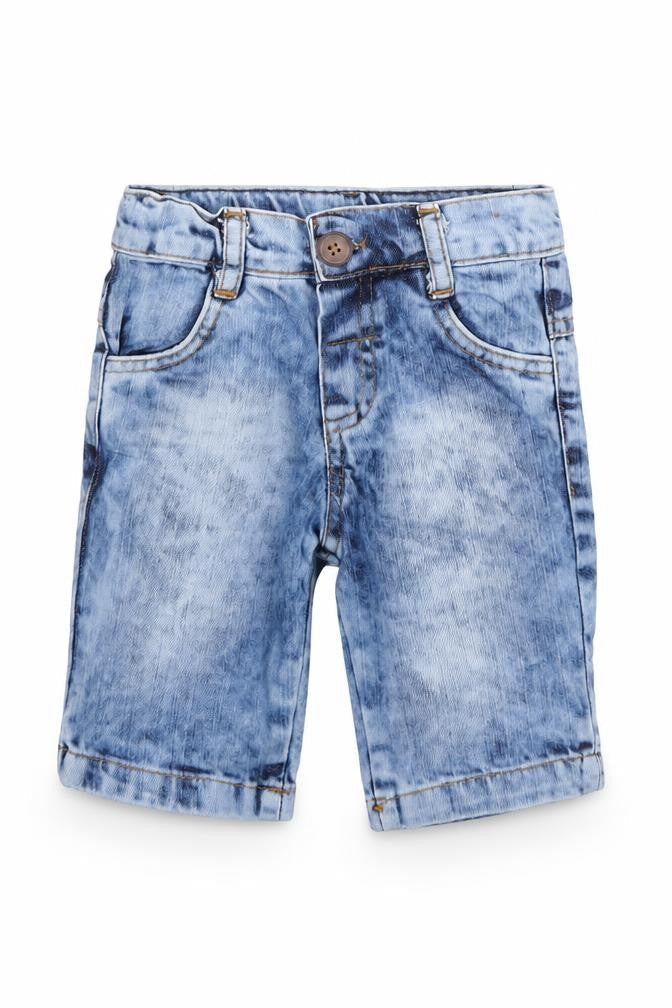 Domakin Boys Blue Cotton Capri Jeans Size 18-24 Months Button