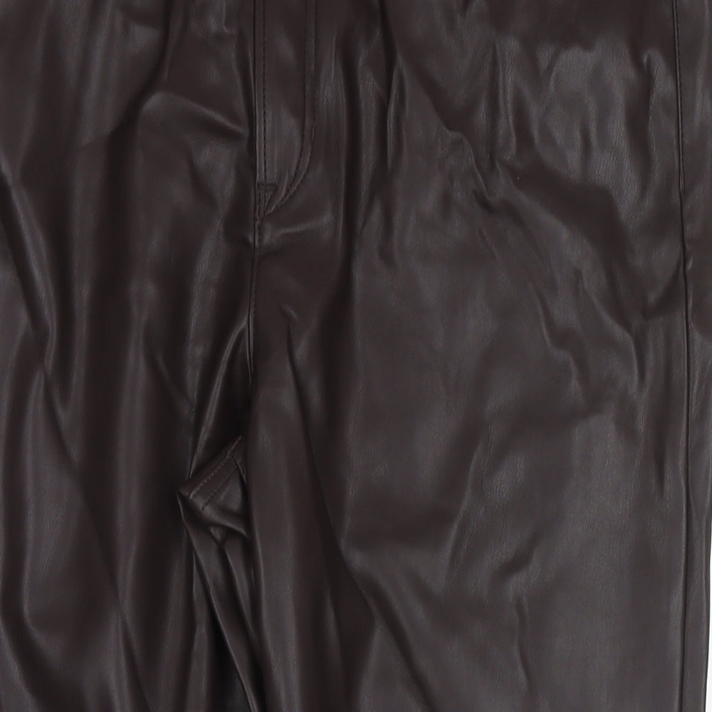 Marks and Spencer Womens Brown Polyester Pedal Pusher Trousers Size 20 L25 in Regular