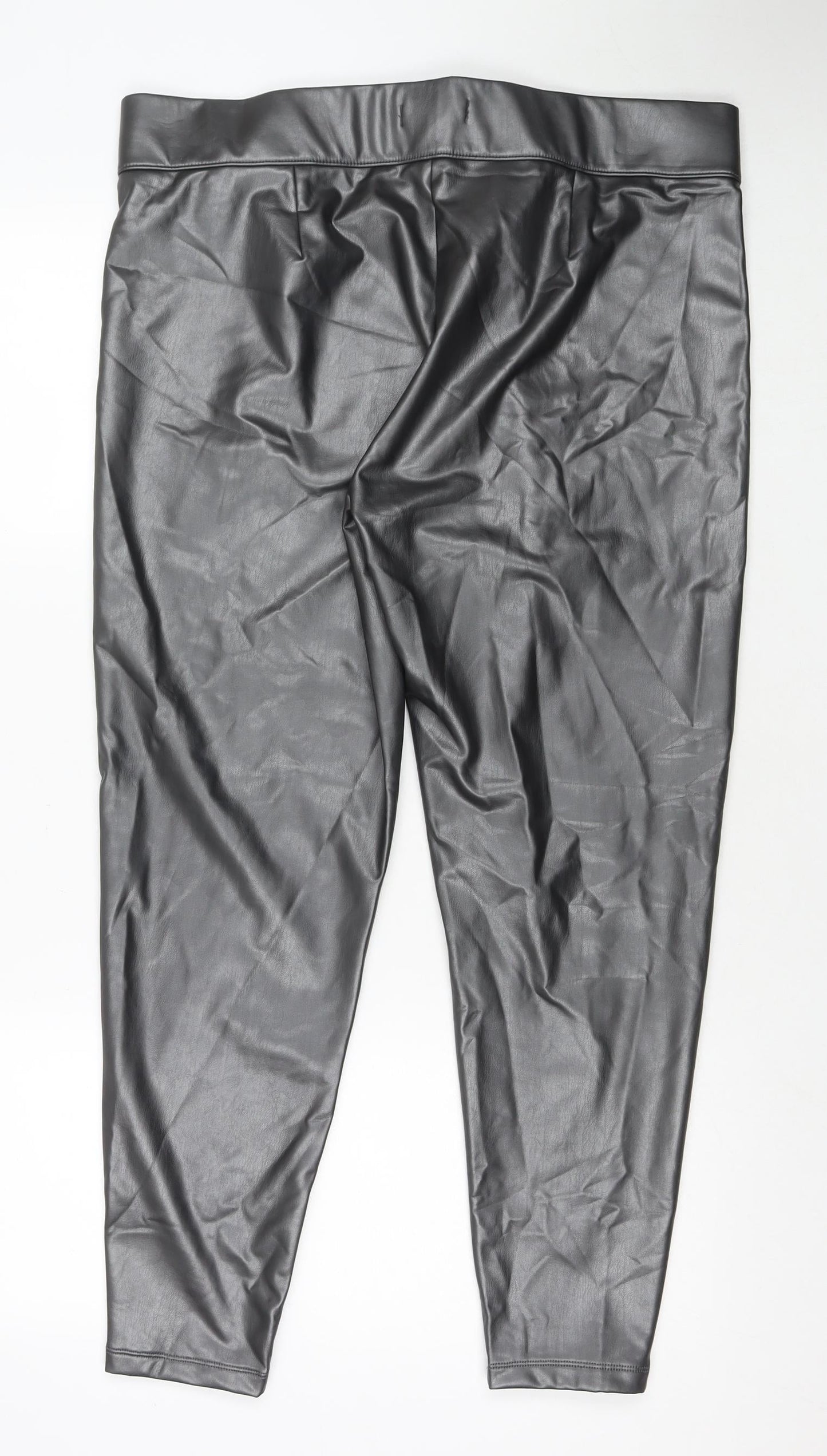 Marks and Spencer Womens Black Polyester Pedal Pusher Trousers Size 20 L27 in Regular