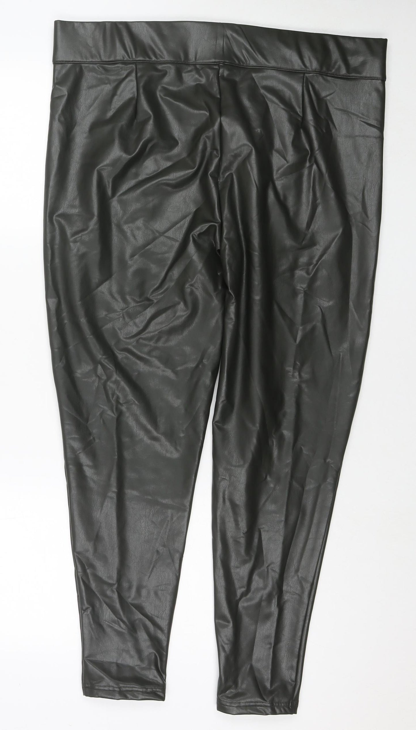 Marks and Spencer Womens Black Polyester Pedal Pusher Trousers Size 20 L27 in Regular