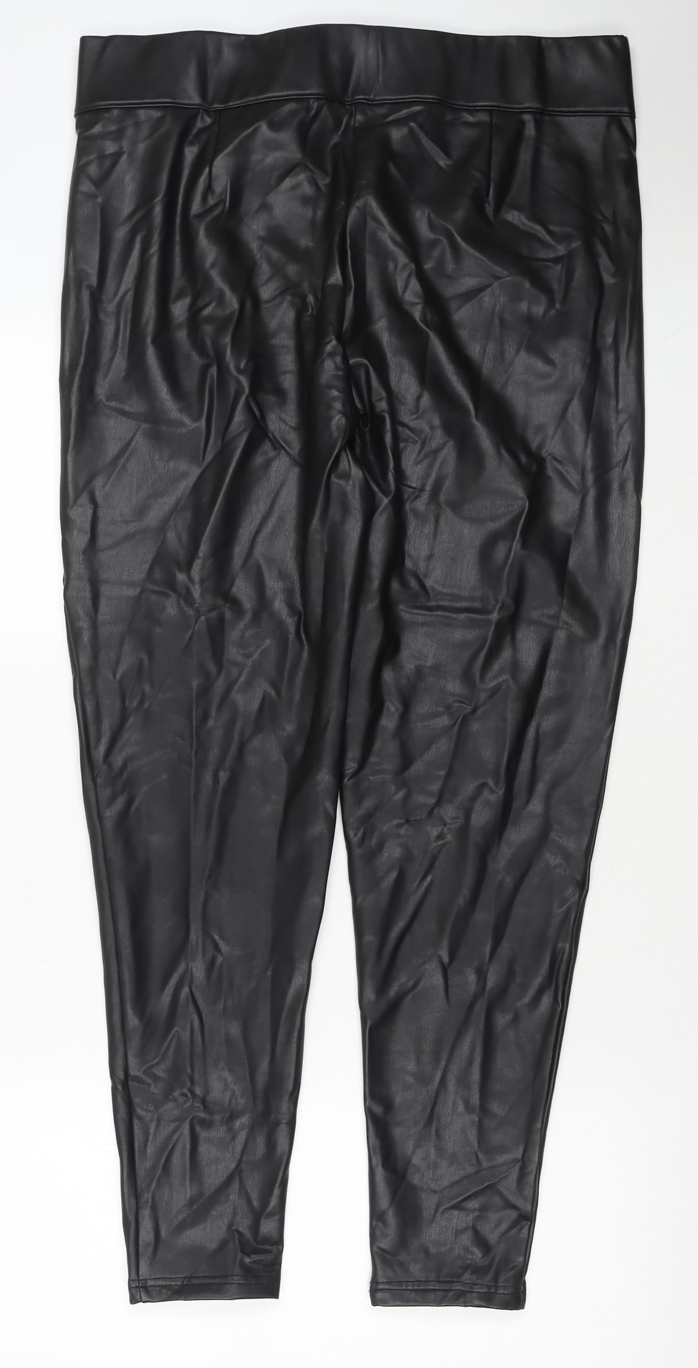 Marks and Spencer Womens Black Polyester Pedal Pusher Trousers Size 18 L26 in Regular