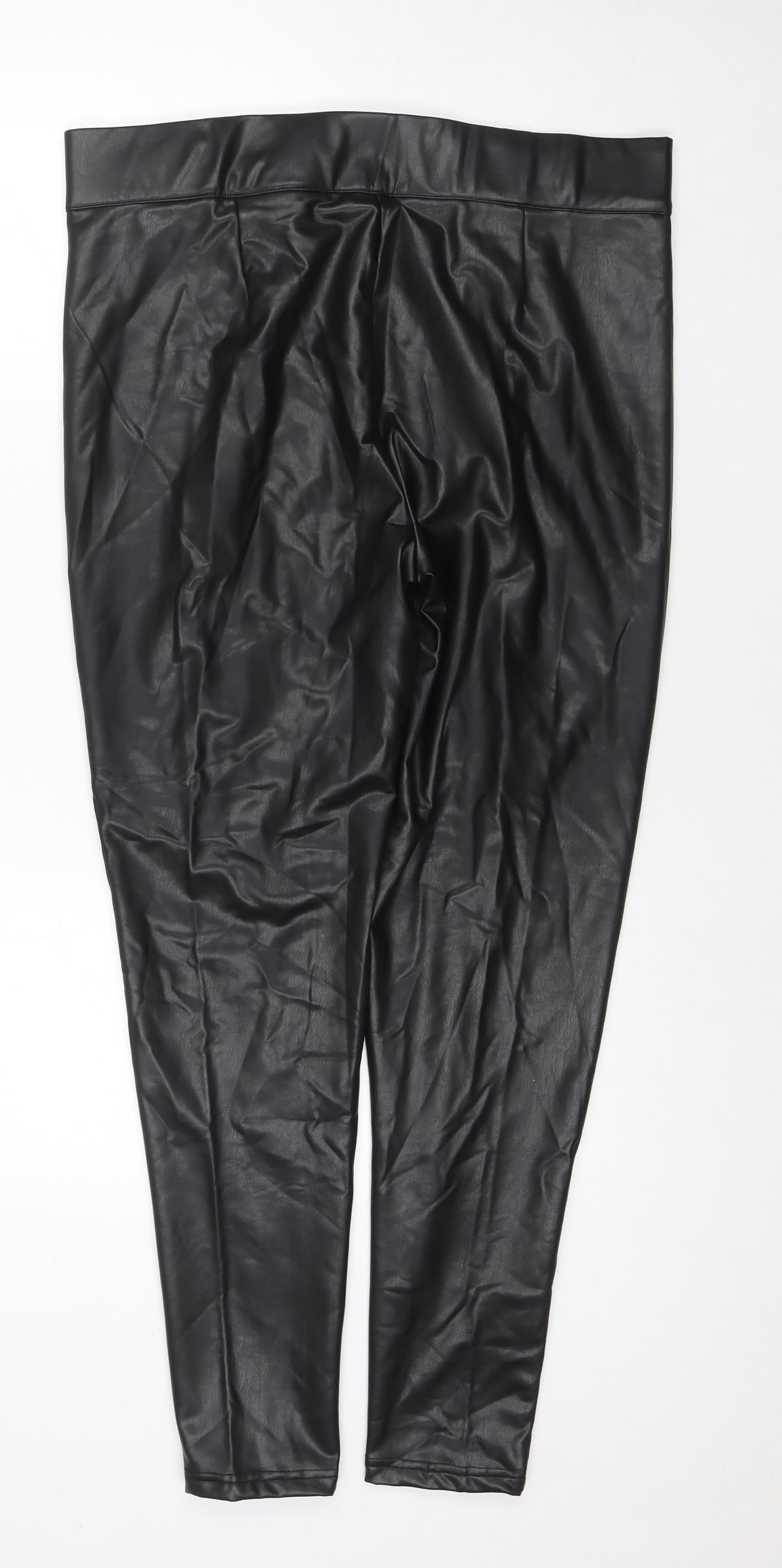Marks and Spencer Womens Black Polyester Pedal Pusher Trousers Size 18 L27 in Regular