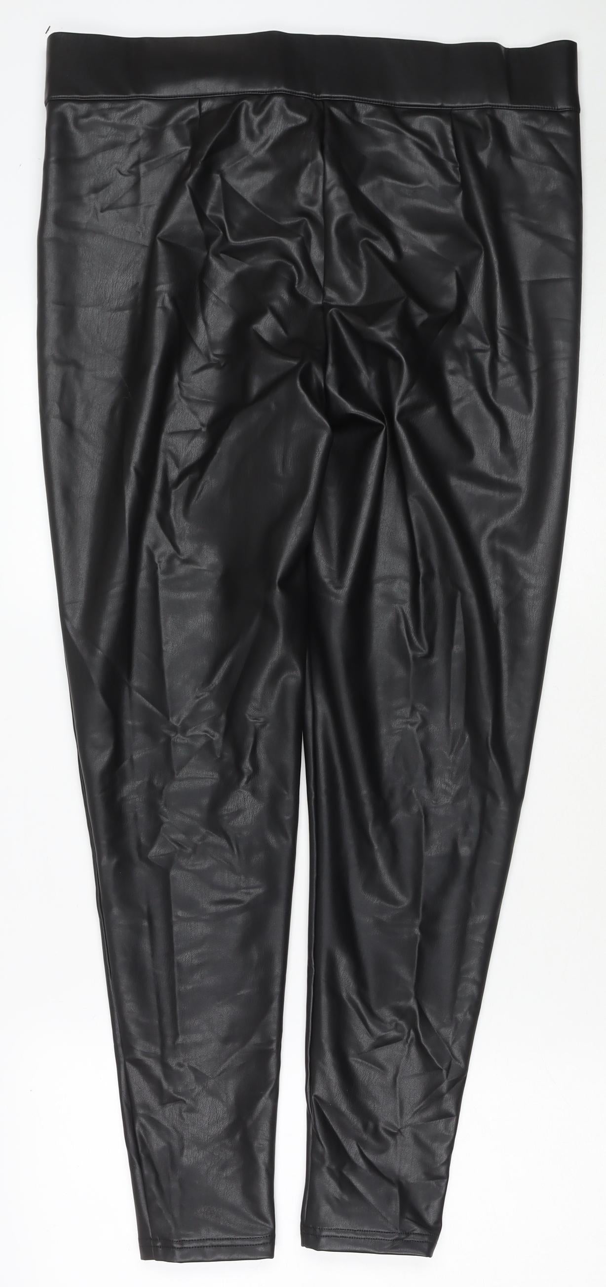 Marks and Spencer Womens Black Polyester Pedal Pusher Trousers Size 20 L27 in Regular