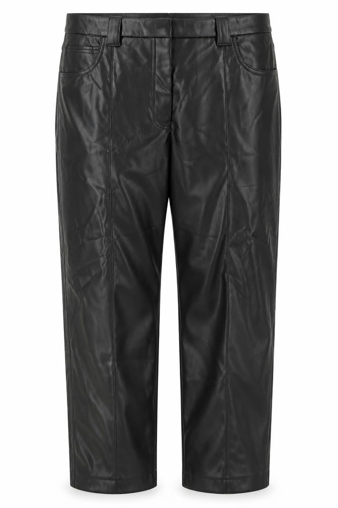 Marks & Spencer Womens Black Polyester Trousers Size 18 L26 in Regular Zip