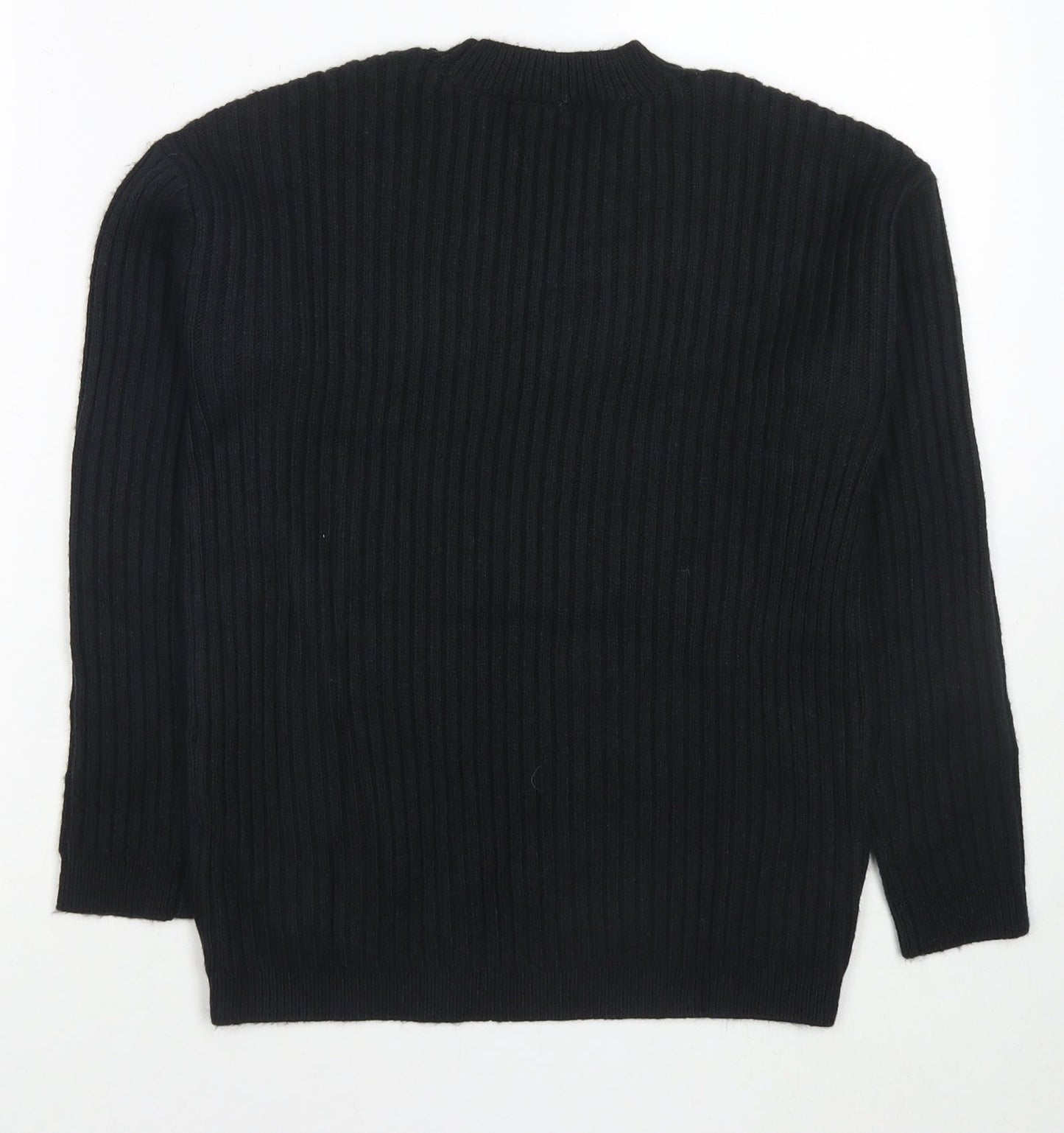 Marks and Spencer Womens Black Round Neck Polyester Pullover Jumper Size M