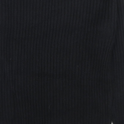 Marks & Spencer Womens Black Round Neck Polyester Pullover Jumper Size M