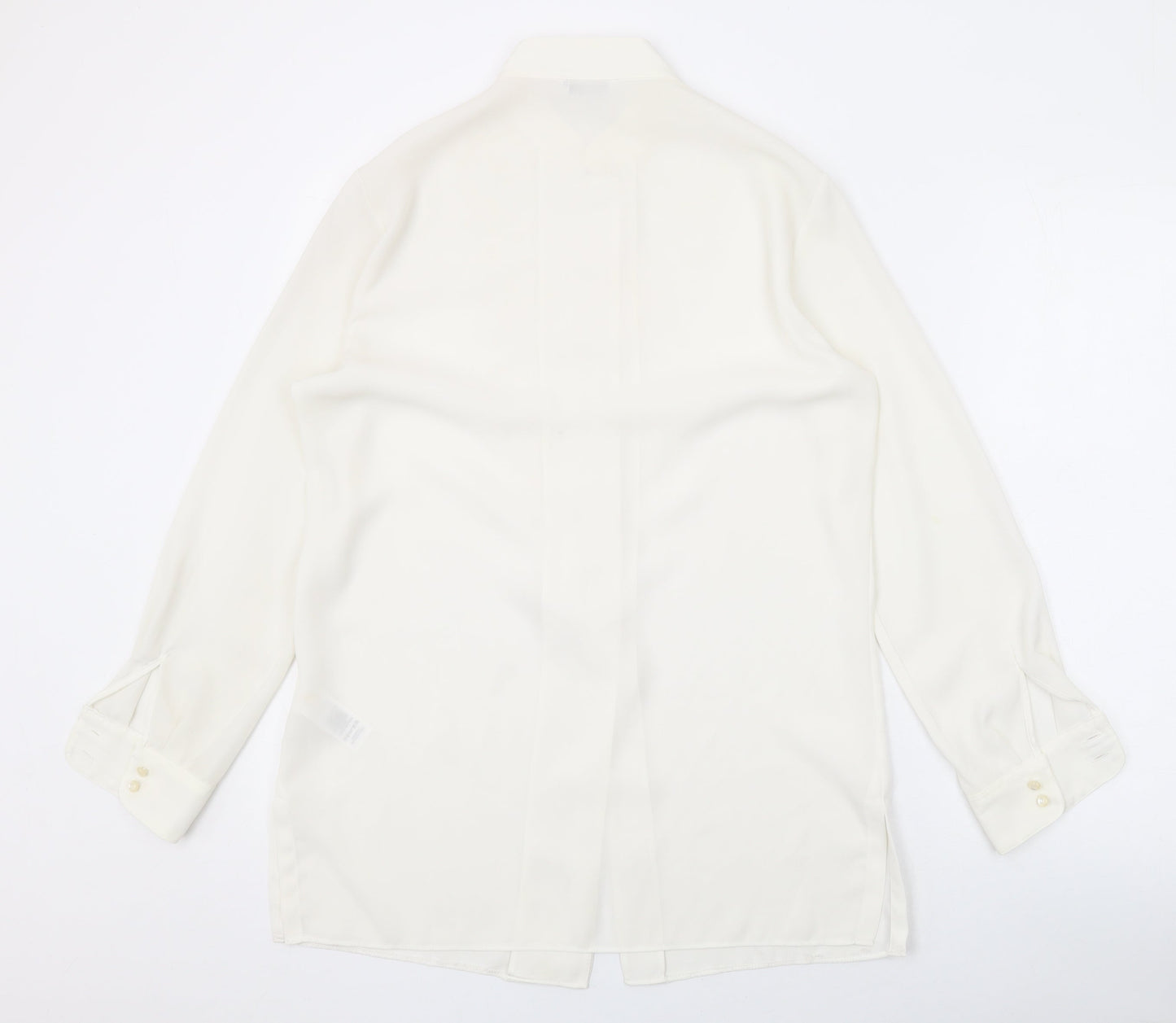 Marks and Spencer Womens Ivory Polyester Basic Button-Up Size 10 Collared