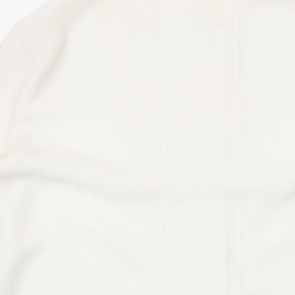 Marks & Spencer Womens Ivory Polyester Basic Button-Up Size 10 Collared