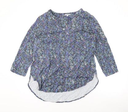 Sandwich Womens Blue Geometric Viscose Basic Blouse Size 12 V-Neck