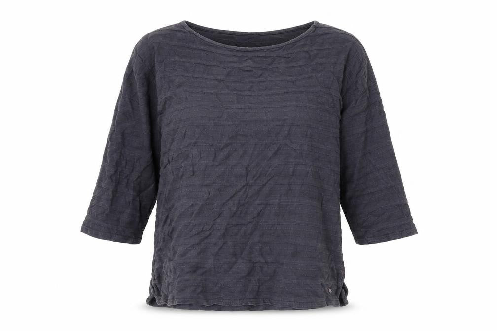 Jack Wills Womens Grey Cotton Basic Blouse Size 8 Boat Neck