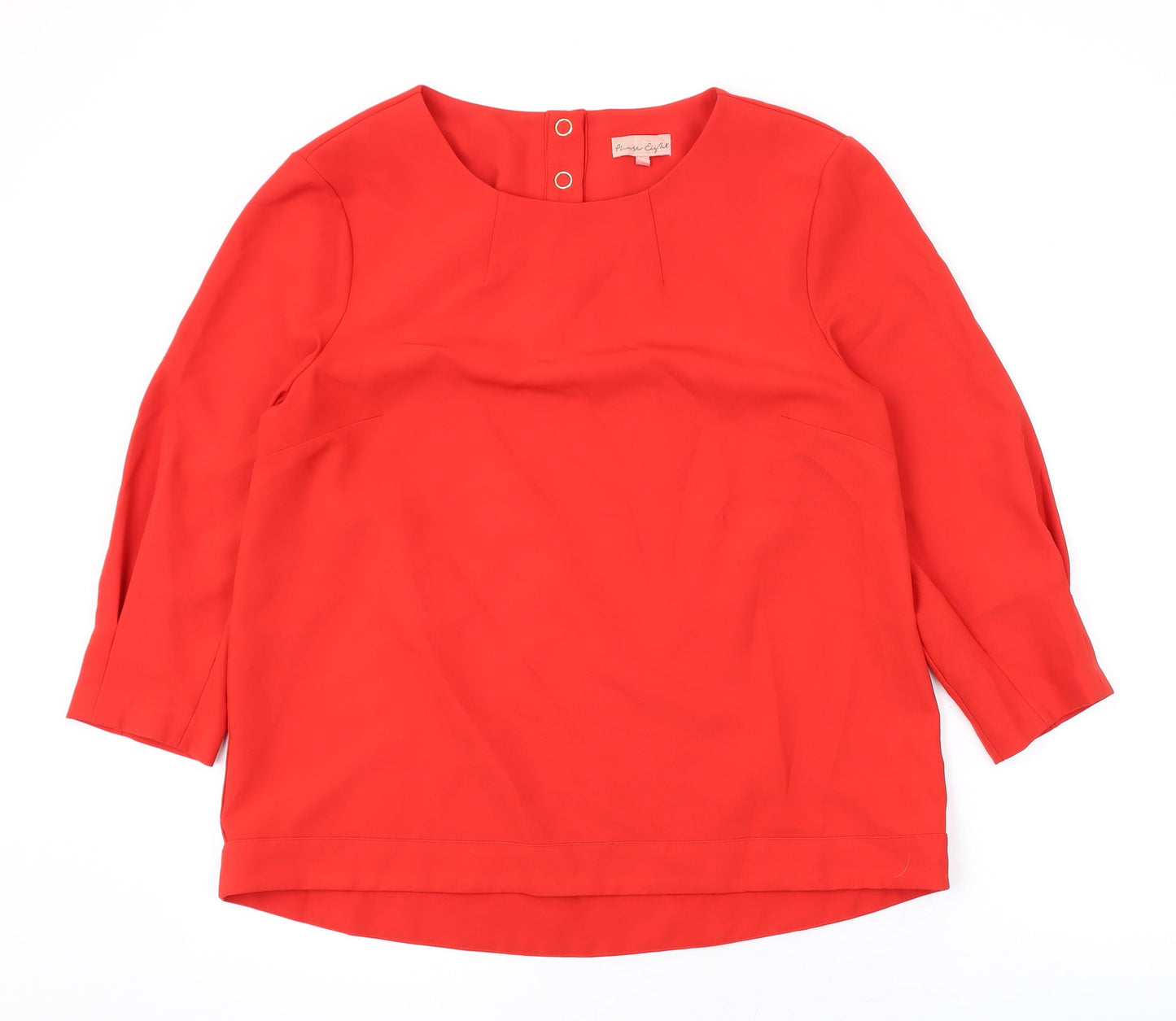 Phase Eight Womens Red Polyester Basic Blouse Size 14 Round Neck