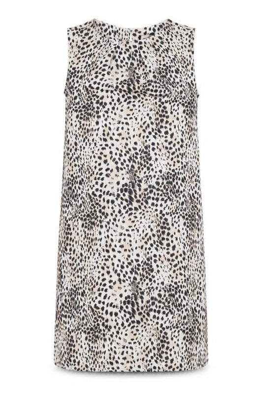 Topshop Womens Beige Striped Polyester Tank Dress Size 10 Round Neck Pullover
