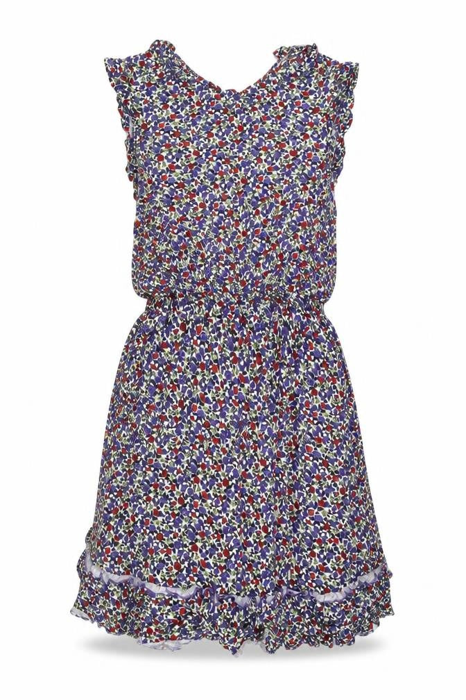 Oasis Womens Blue Floral Viscose A-Line Size 14 Round Neck Pullover