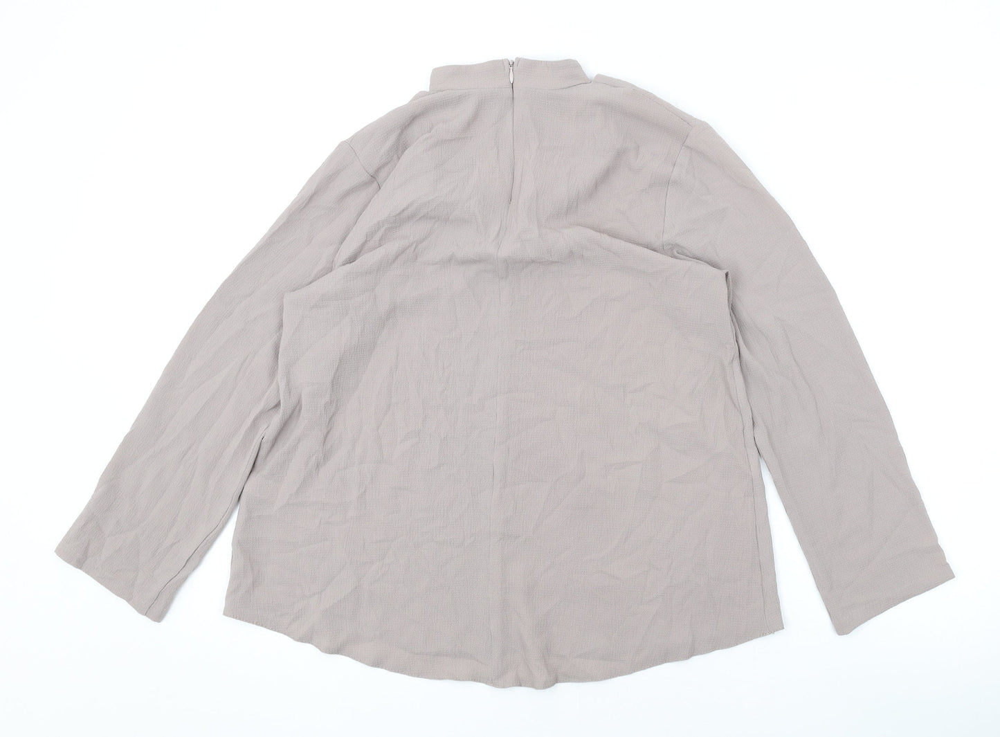 Select Womens Purple Polyester Basic Blouse Size 12 Round Neck