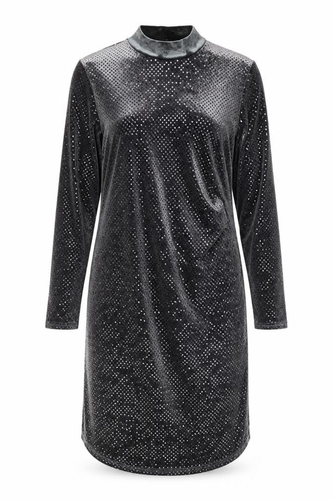 Deuvre Womens Green Polka Dot Polyester A-Line Size 14 Mock Neck Pullover