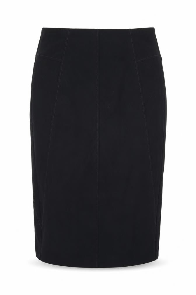 Marks & Spencer Womens Black Polyester Straight & Pencil Skirt Size 12 Zip