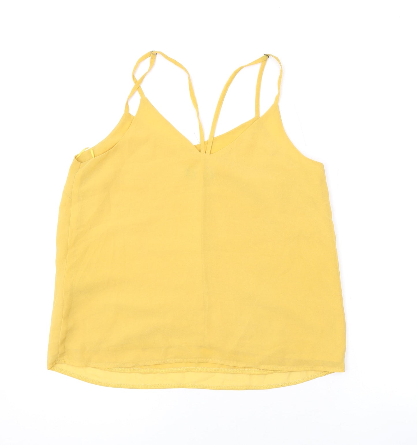 New Look Womens Yellow Polyester Camisole Tank Size 12 V-Neck