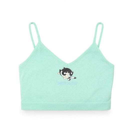 Powerpuff Girls Womens Green Nylon Camisole Tank Size 10 V-Neck