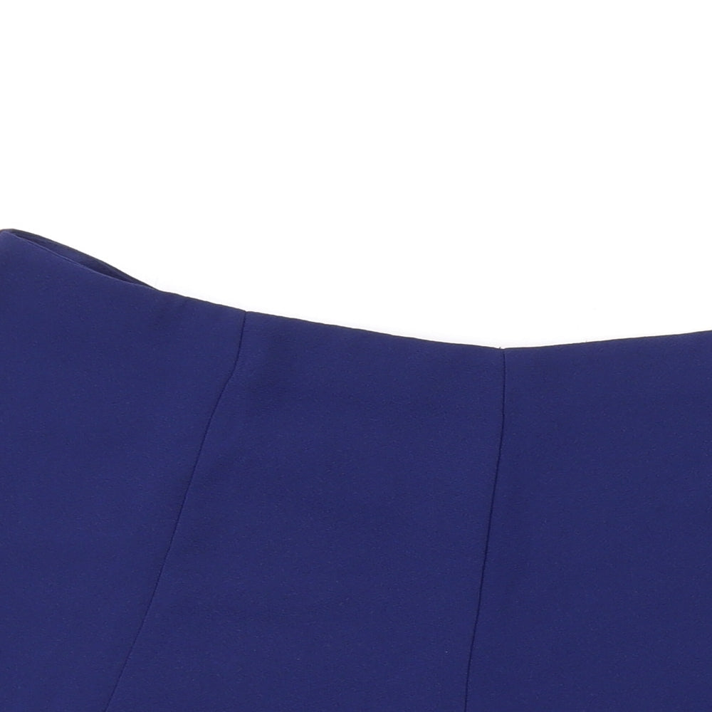 Ravi Famous Womens Blue Polyester Basic Shorts Size 14 L3 in Regular Zip