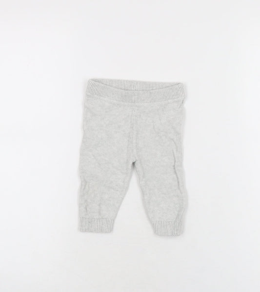 Marks and Spencer Baby Grey Cotton Pedal Pusher Leggings Size 3-6 Months Pullover