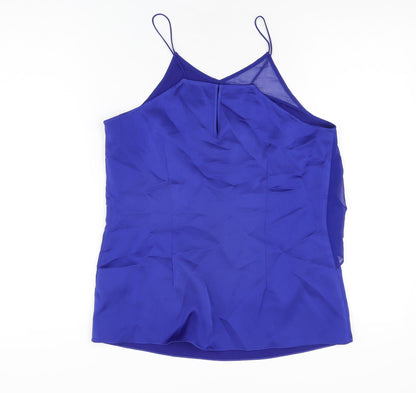 Coast Womens Blue Polyester Camisole T-Shirt Size 10 V-Neck