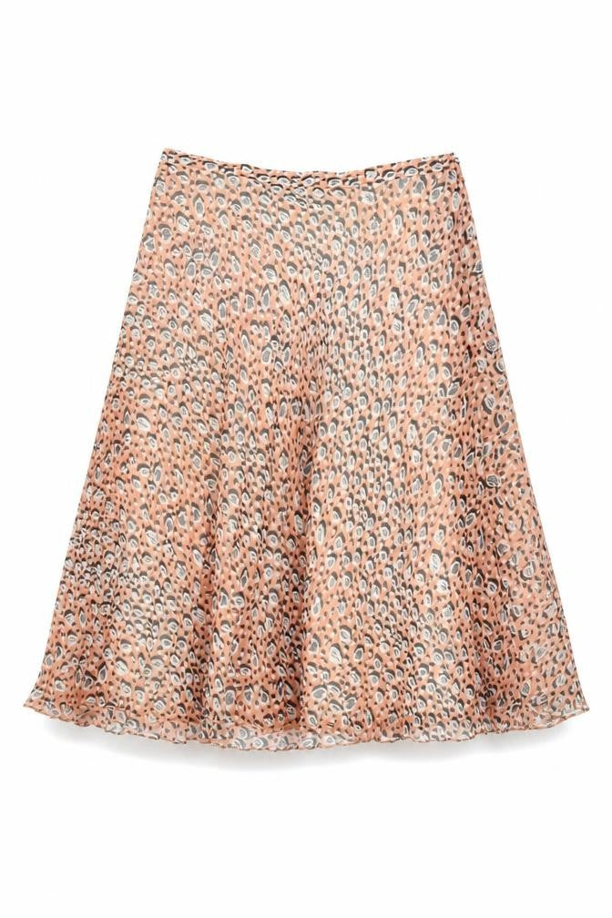 Marks & Spencer Womens Pink Geometric Polyester Swing Skirt Size 10 Zip
