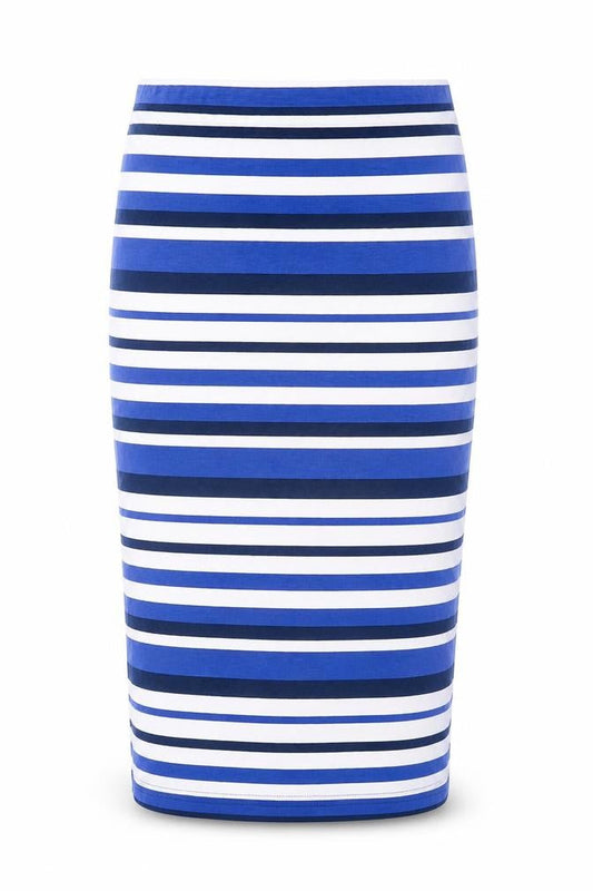Next Womens Blue Striped Viscose Straight & Pencil Skirt Size 8