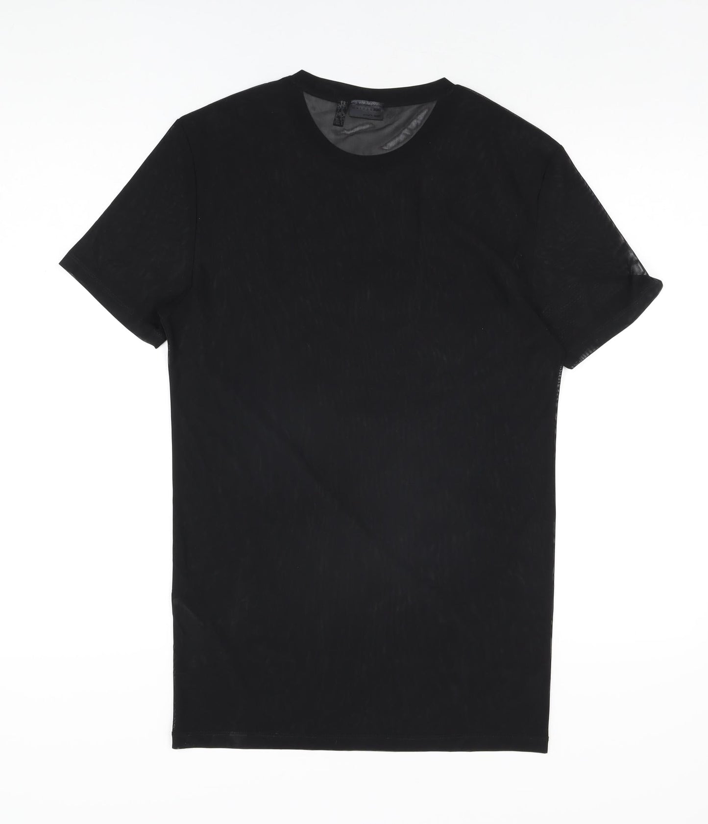 ASOS Womens Black Polyester Basic T-Shirt Size M Round Neck - Sheer