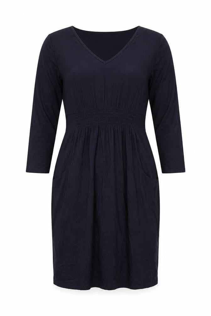 Kaliko Womens Blue Viscose Bodycon Size 14 V-Neck Pullover