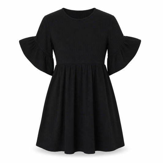 Boohoo Womens Black Polyester Skater Dress Size 6 Round Neck Pullover