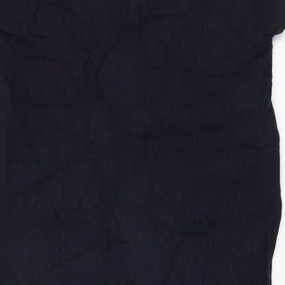 Zara Womens Blue Viscose Basic T-Shirt Size S V-Neck