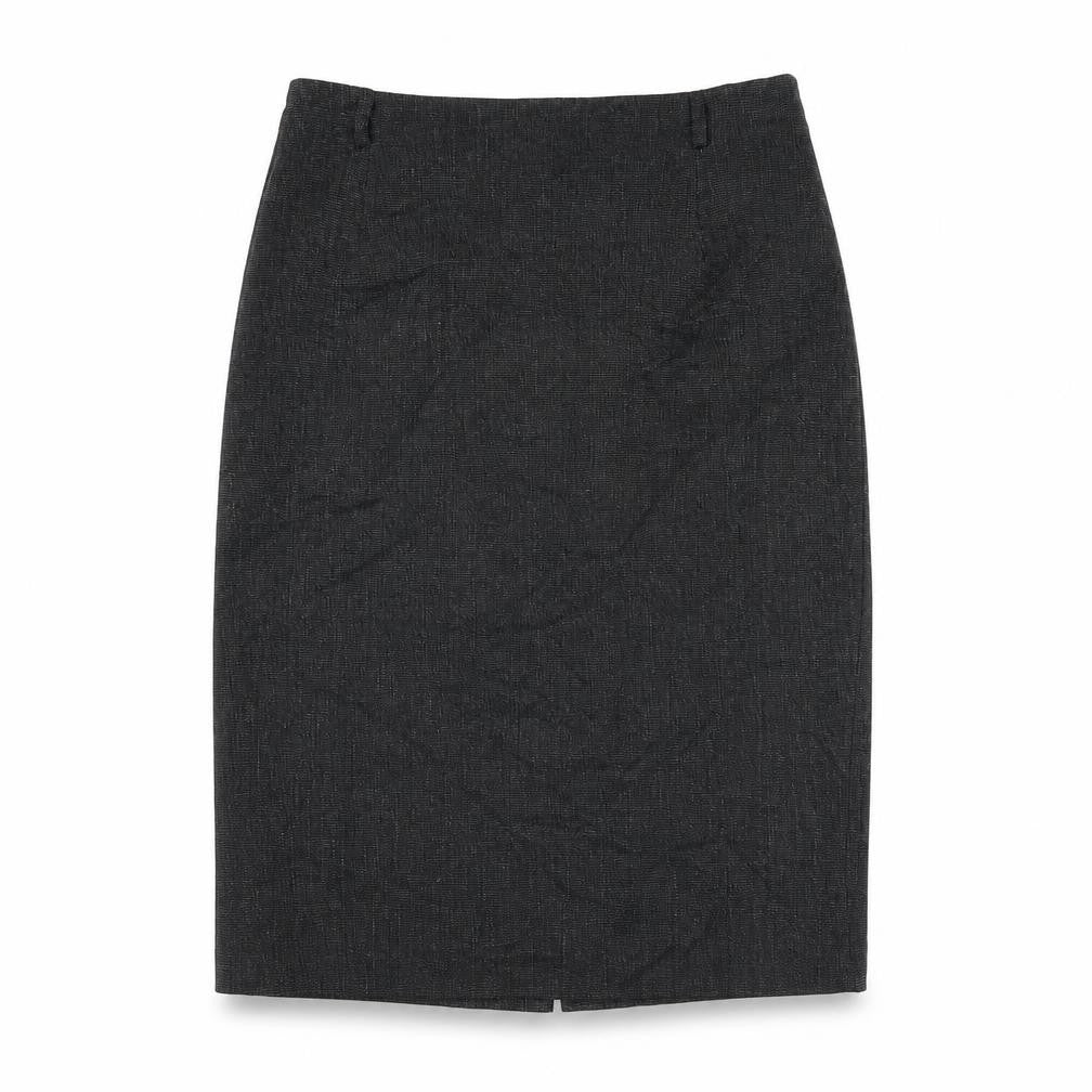 Marks & Spencer Womens Black Polyester Straight & Pencil Skirt Size 12 Zip