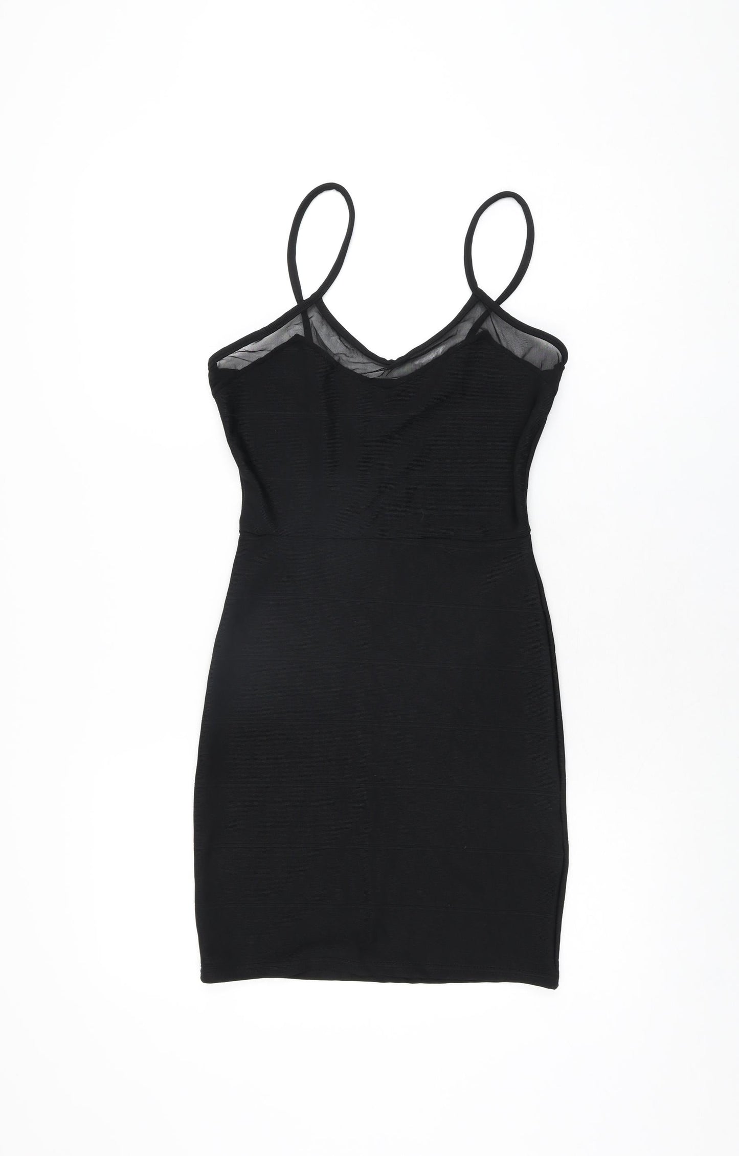 Missguided Womens Black Polyester Bodycon Size 8 V-Neck Pullover