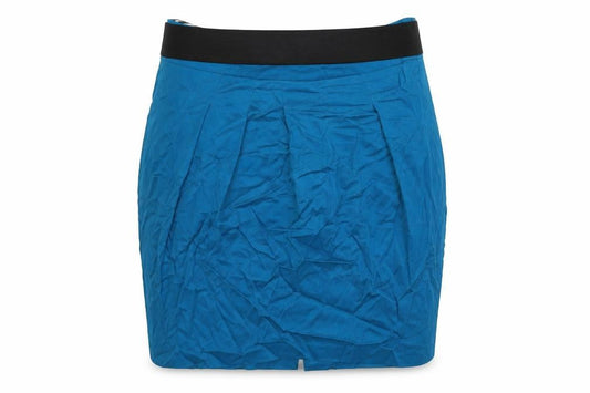 River Island Womens Blue Polyester Mini Skirt Size 8 Zip