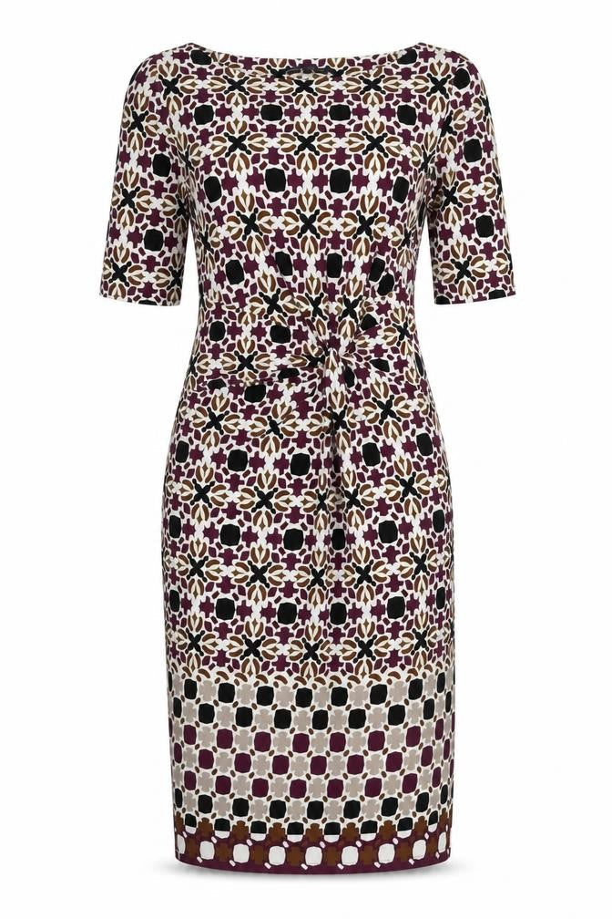 Marks & Spencer Womens Multicoloured Geometric Polyester Bodycon Size 8 Round Neck Pullover