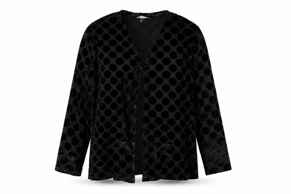 Michelle Hope Womens Black Nylon Kimono T-Shirt Size 10 V-Neck