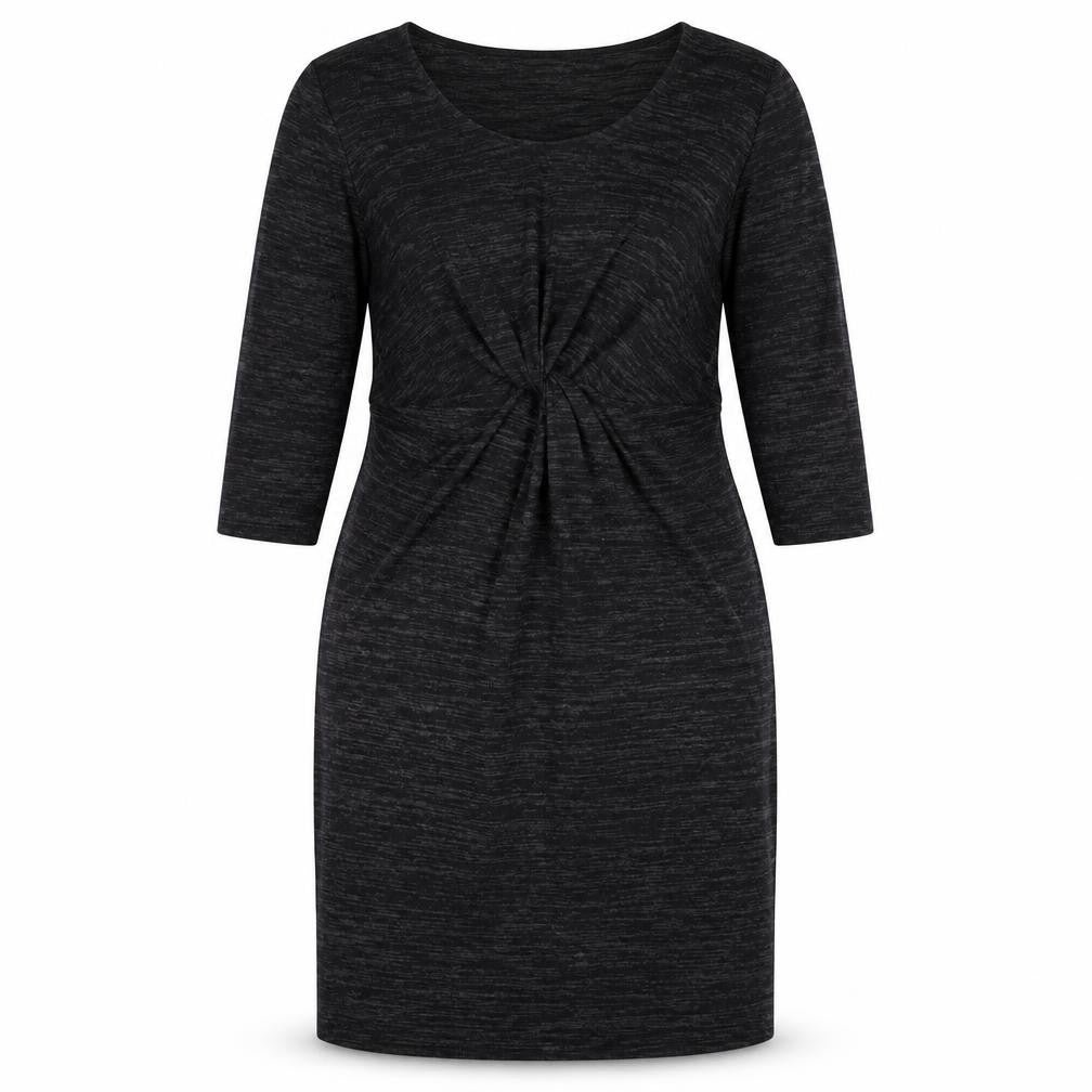 Dorothy Perkins Womens Black Polyester Bodycon Size 16 Round Neck Pullover - Twist Front