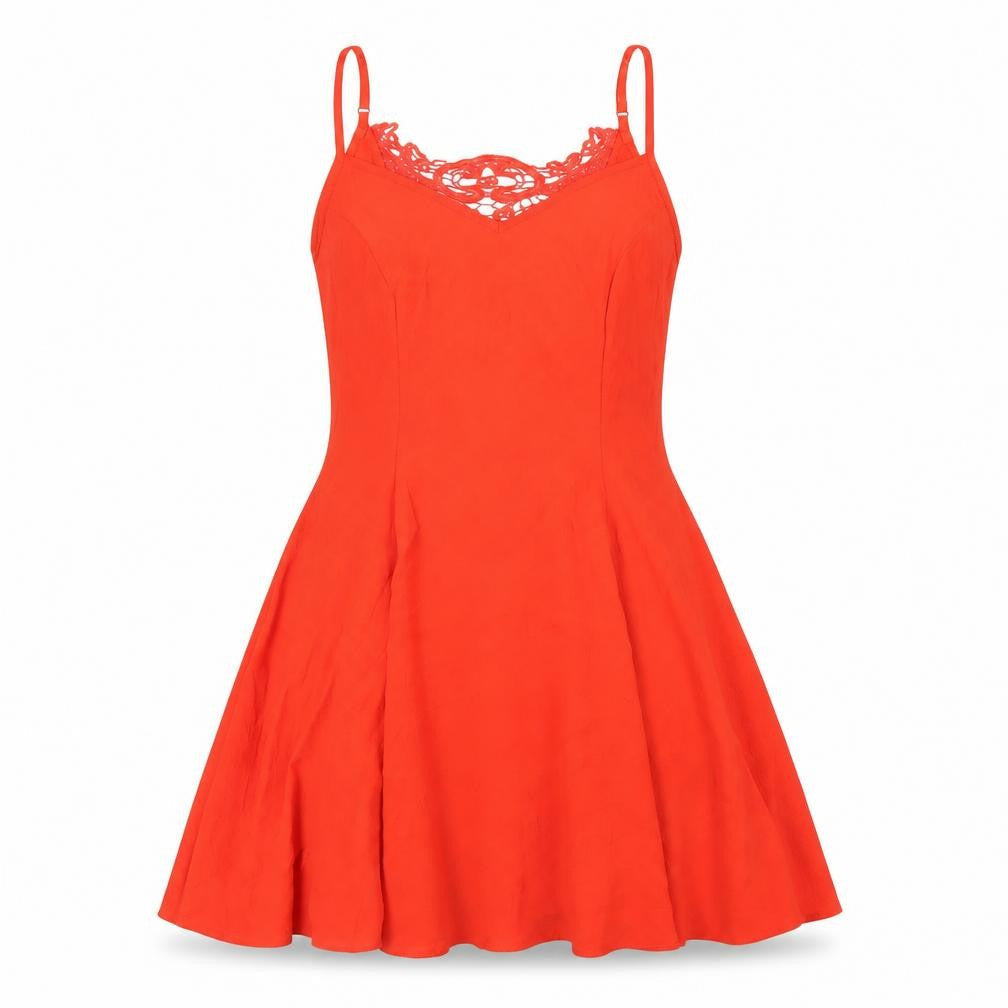 Miss Selfridge Womens Orange Polyester A-Line Size 8 V-Neck Pullover
