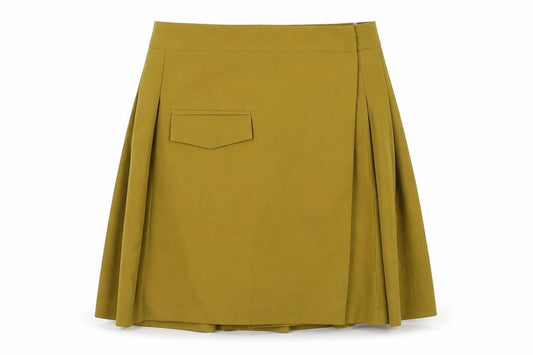 ASOS Womens Green Polyester Pleated Skirt Size 8 Button